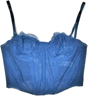 Women's Lace Camisole Top with Bottoming Top Waist Mesh Chest Wrap Thin Underwear for Women(Blue,36b)