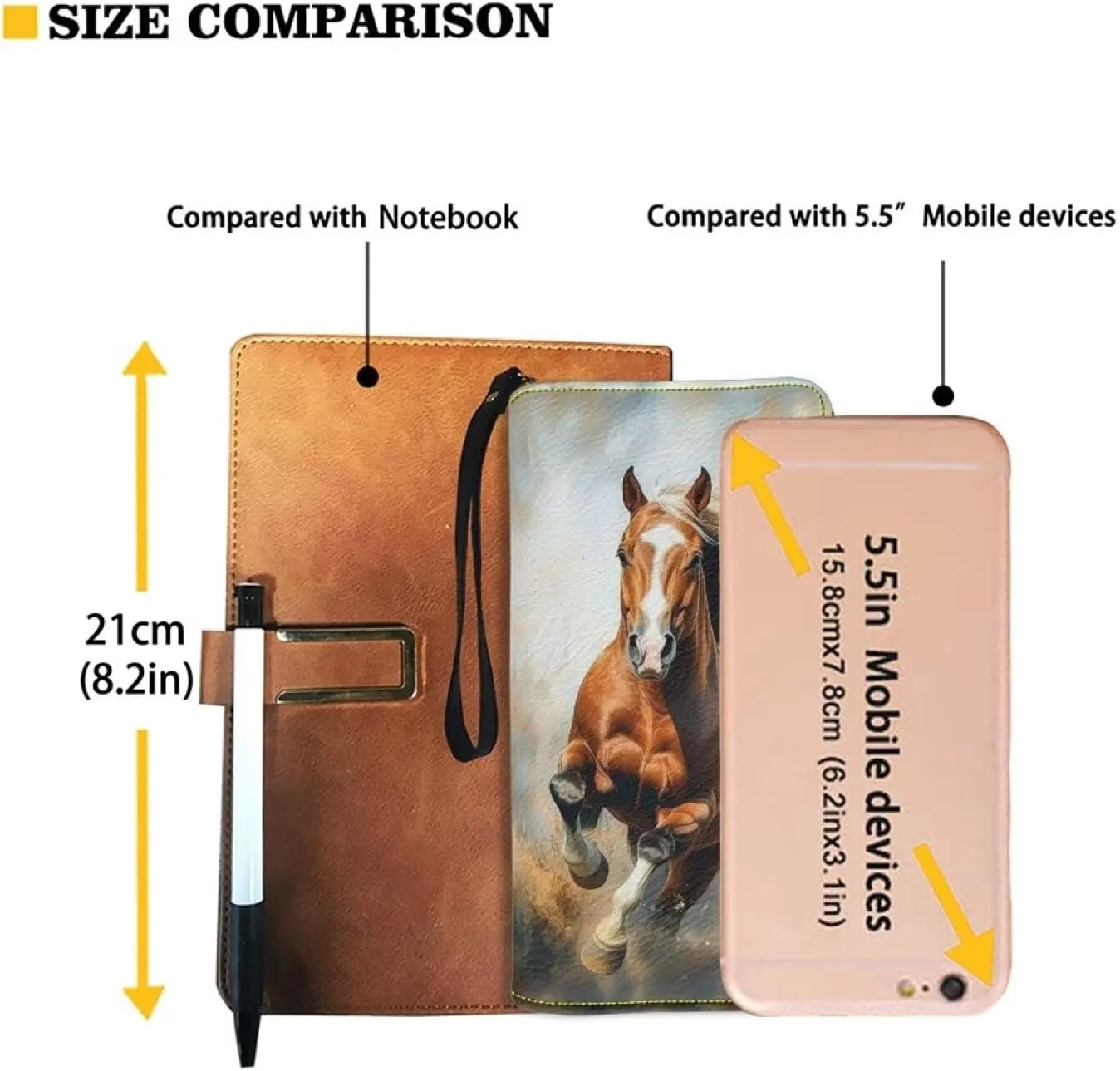 Women's Long Wallet Around Zipper Card Holder Purse Clutch Bag with Wristlet Strap