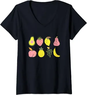 Womens Organic Fruit V-Neck T-Shirt