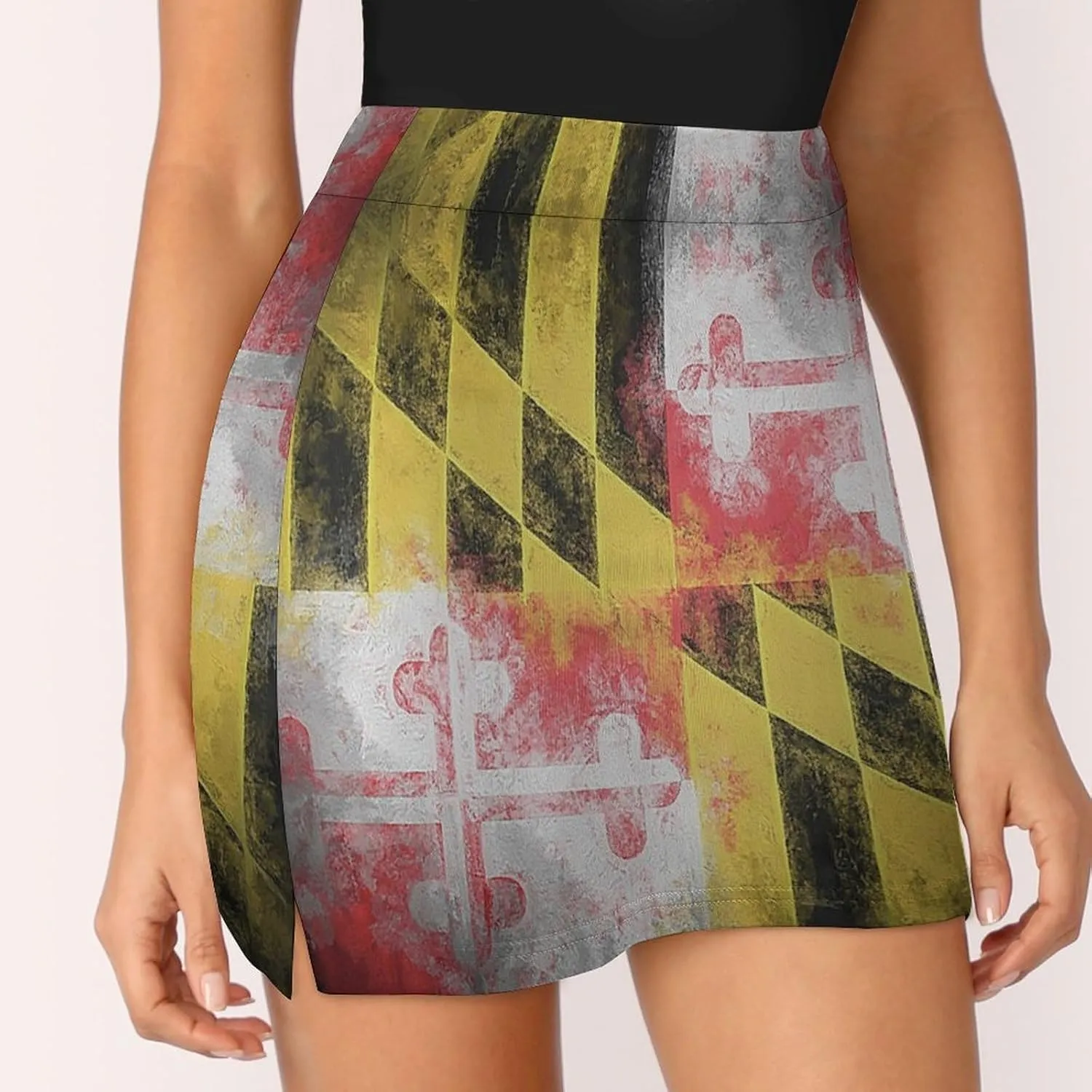 Womens Short Skirt Flag of Maryland Golf-Skirts Classic Mini Skirt High Waist Workout Skort