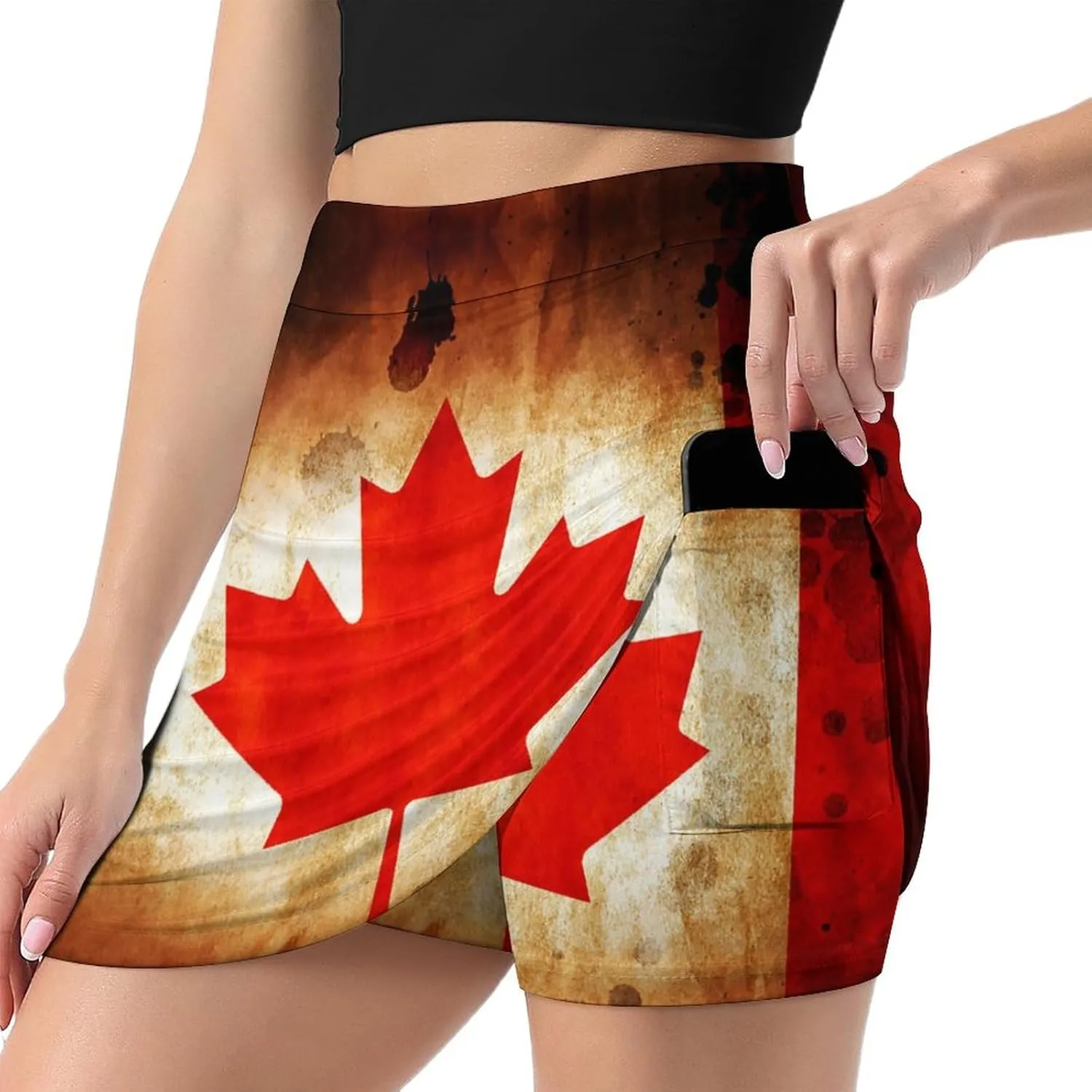 Womens Short Skirt Flag of Panama Golf-Skirts Classic Mini Skirt High Waist Workout Skort