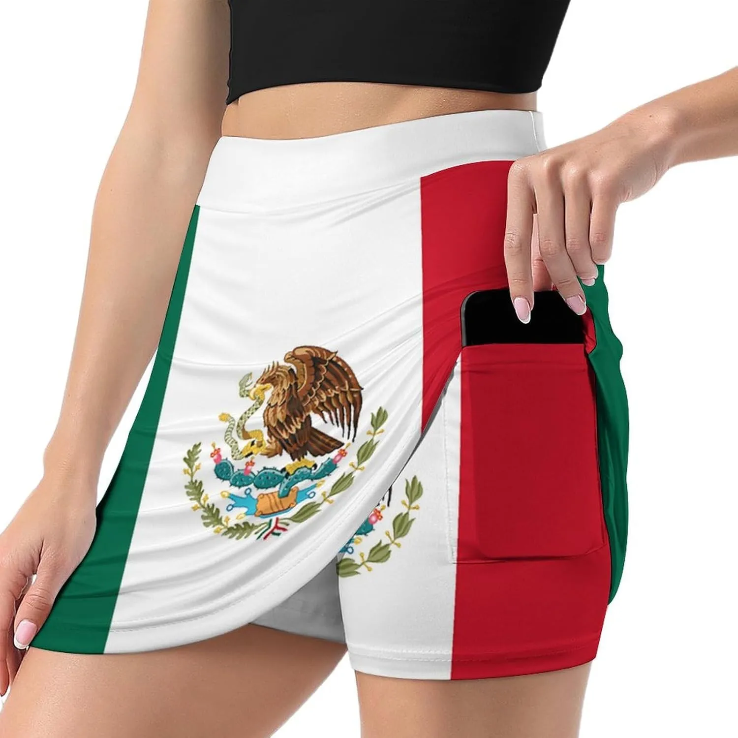 Womens Short Skirt Flag of Panama Golf-Skirts Classic Mini Skirt High Waist Workout Skort