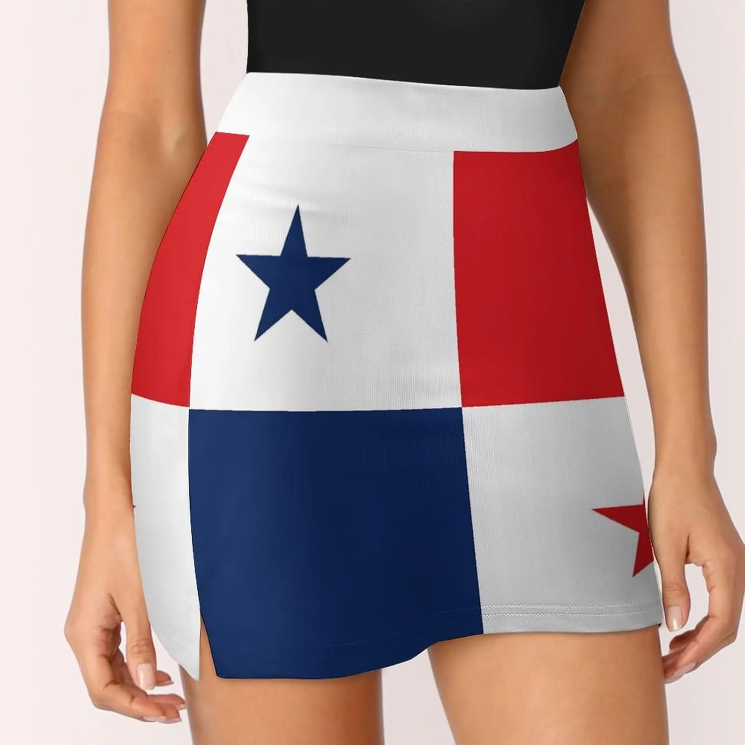 Womens Short Skirt Flag of Panama Golf-Skirts Classic Mini Skirt High Waist Workout Skort