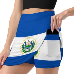 Womens Short Skirt Flag of Panama Golf-Skirts Classic Mini Skirt High Waist Workout Skort