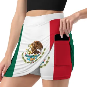Womens Short Skirt Flag of Panama Golf-Skirts Classic Mini Skirt High Waist Workout Skort