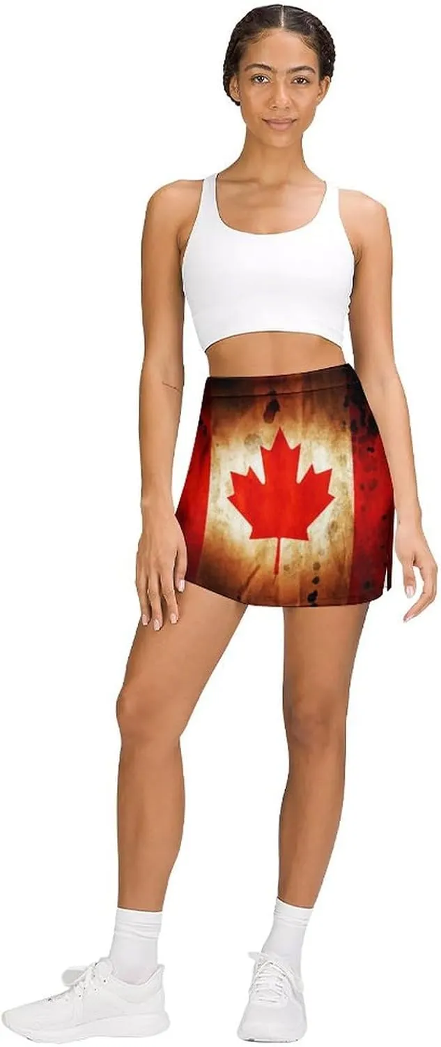 Womens Short Skirt Flag of Panama Golf-Skirts Classic Mini Skirt High Waist Workout Skort