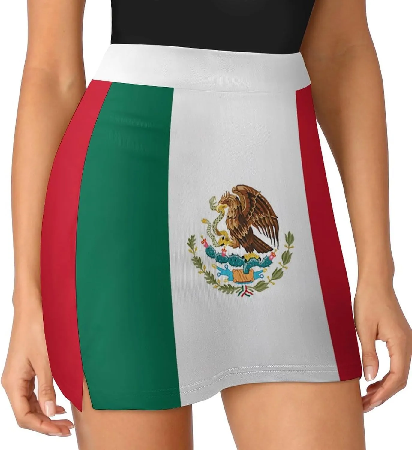 Womens Short Skirt Flag of Panama Golf-Skirts Classic Mini Skirt High Waist Workout Skort