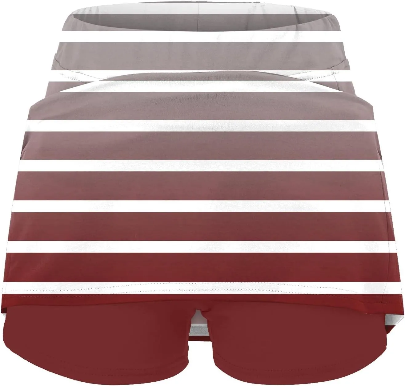 Women's Skort Striped Mid Waist Culottes Athletic Sports Pants Skirt Casual Shorts Tummy Control Plus Size Skorts