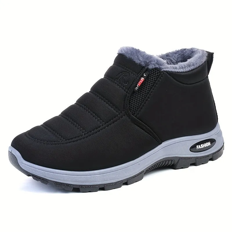 Women's Solid Color Fluffy Boots, Platform Soft Sole Winter Thermal Lining Boots, Non-slip Warm Snow Boots