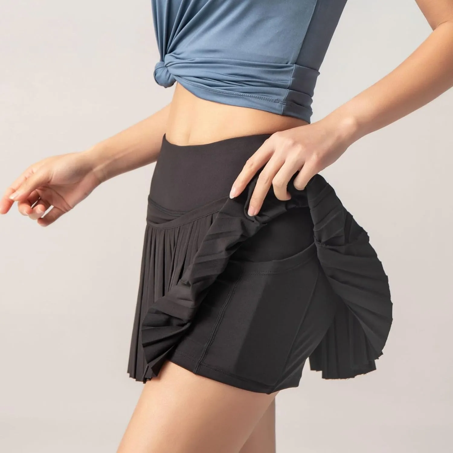 Women's Tennis Skirt Pleated Skirts Golf Skorts for Woman Quick Dry Fit High Waisted Lightweight Athletic w/Shorts Pockets