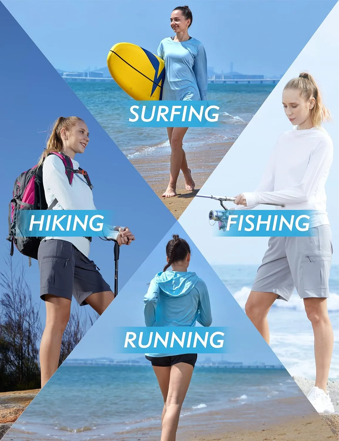 Women's UPF 50  UV Sun Protection Hoodie Shirt Dry Fit SPF Long Sleeve Sun Shirt Outdoor Performance Fishing Hiking Shirts