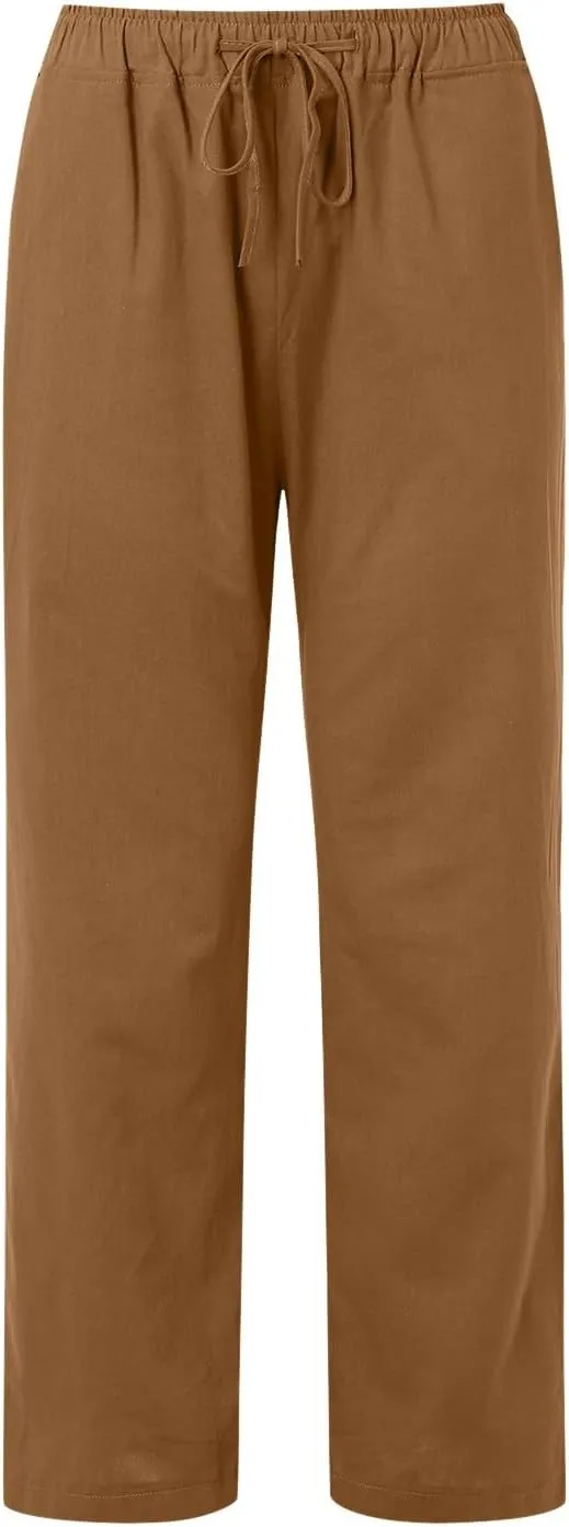 Womens Wide Leg Harem Pants Winter Tight Travel Jeans with Pockets Flare Leggings Elastic Waist