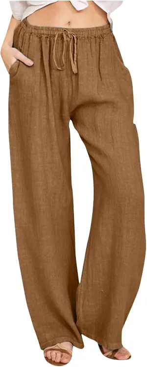 Womens Wide Leg Harem Pants Winter Tight Travel Jeans with Pockets Flare Leggings Elastic Waist