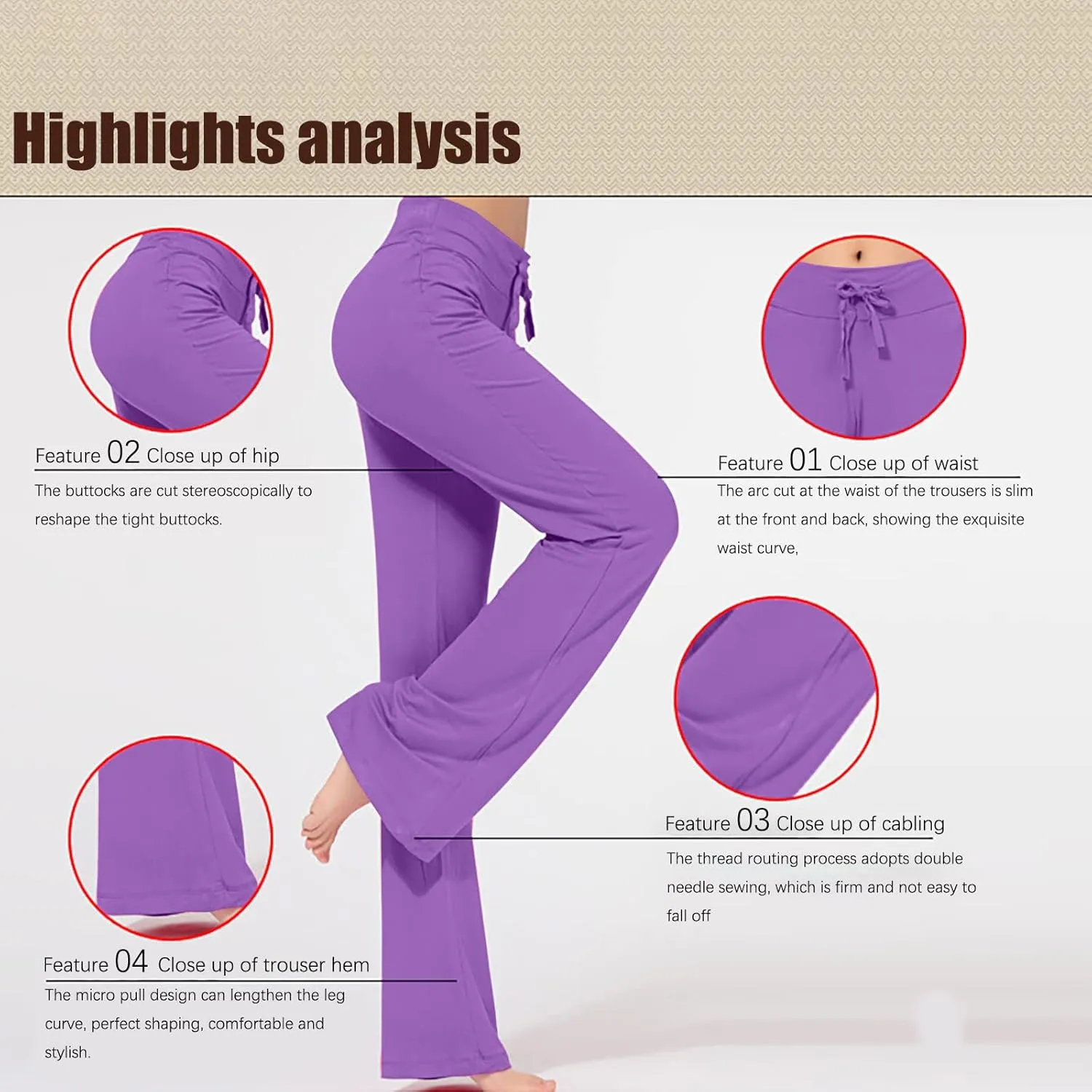 Womens Wide Leg Yoga Pants High Waist Tummy Control Loose Comfy Lounge Trousers Bootcut Drawstring Workout Leggings