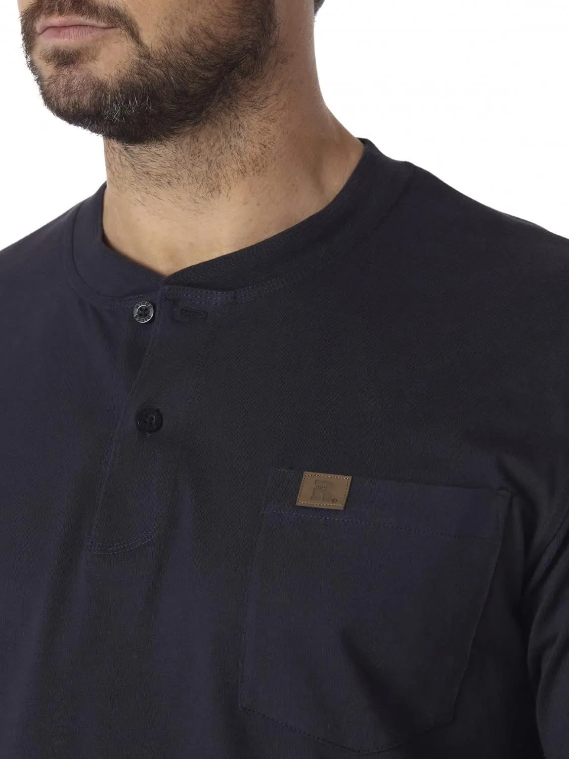 Wrangler Men's Long Sleeve Solid Henley Shirt