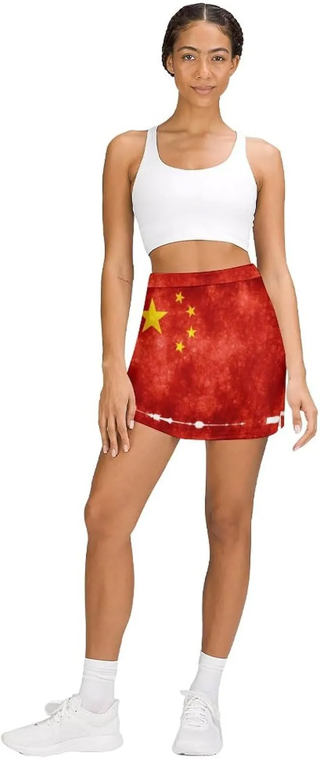 Zakqeik Womens Short Skirt Scotland Flag Golf-Skirts Loose Mini Skirt High Waist Workout Skort