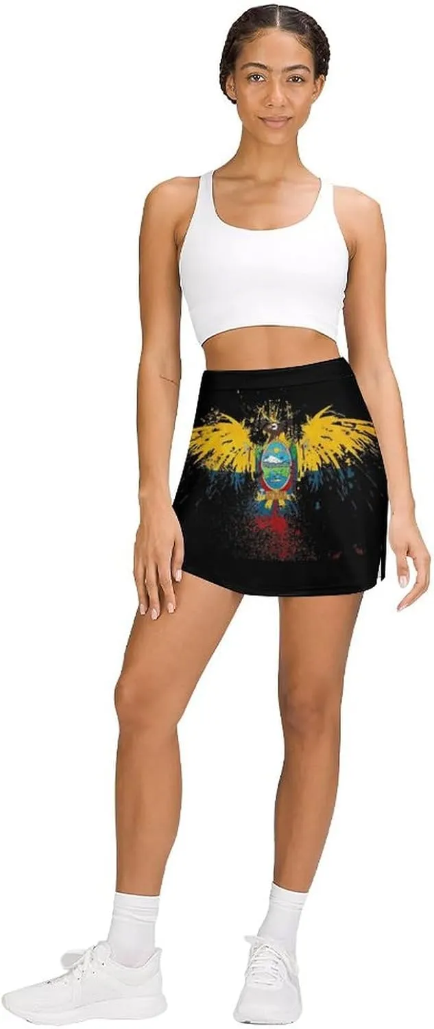 Zakqeik Womens Short Skirt Scotland Flag Golf-Skirts Loose Mini Skirt High Waist Workout Skort