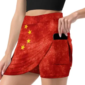 Zakqeik Womens Short Skirt Scotland Flag Golf-Skirts Loose Mini Skirt High Waist Workout Skort