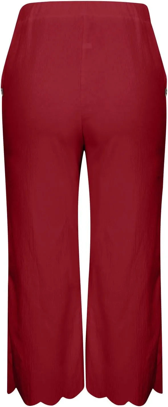 ZDRZK High Waisted Linen Pants for Women Summer 2023 Casual Wide Leg Pants with Pockets Loose Comfy Cropped Lounge Trousers