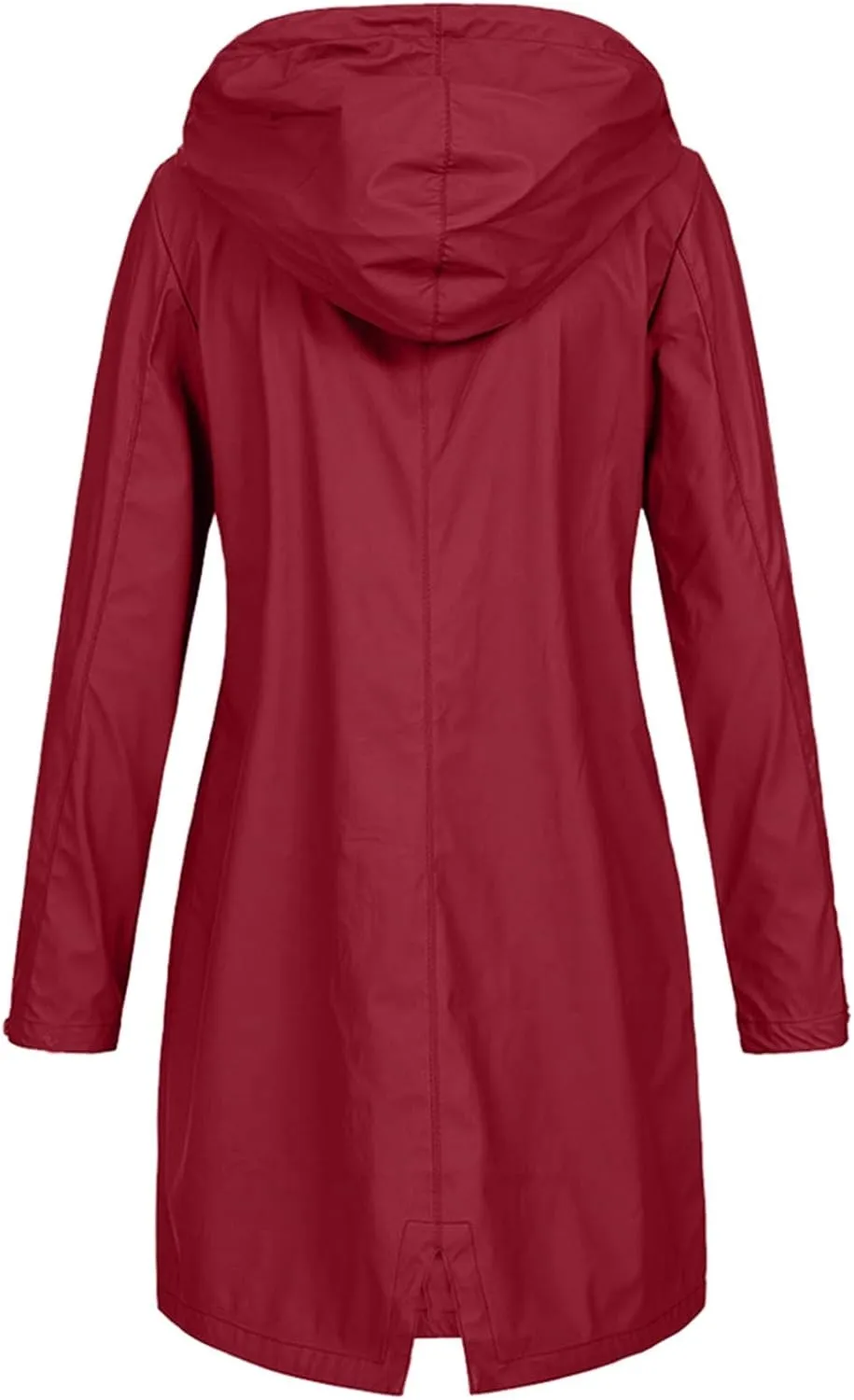 ZYXTIM Women's Oversize Raincoat Waterproof Lightweight Hooded Rain Jacket Loose Warm Winderbreaker Rain Slicker Trench Coat